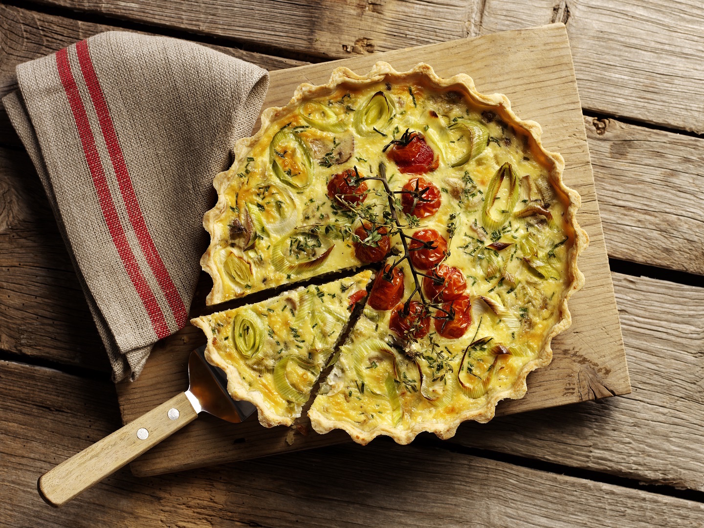 leek, mushroom and oven-roasted tomato quiche - Belleau Kitchen